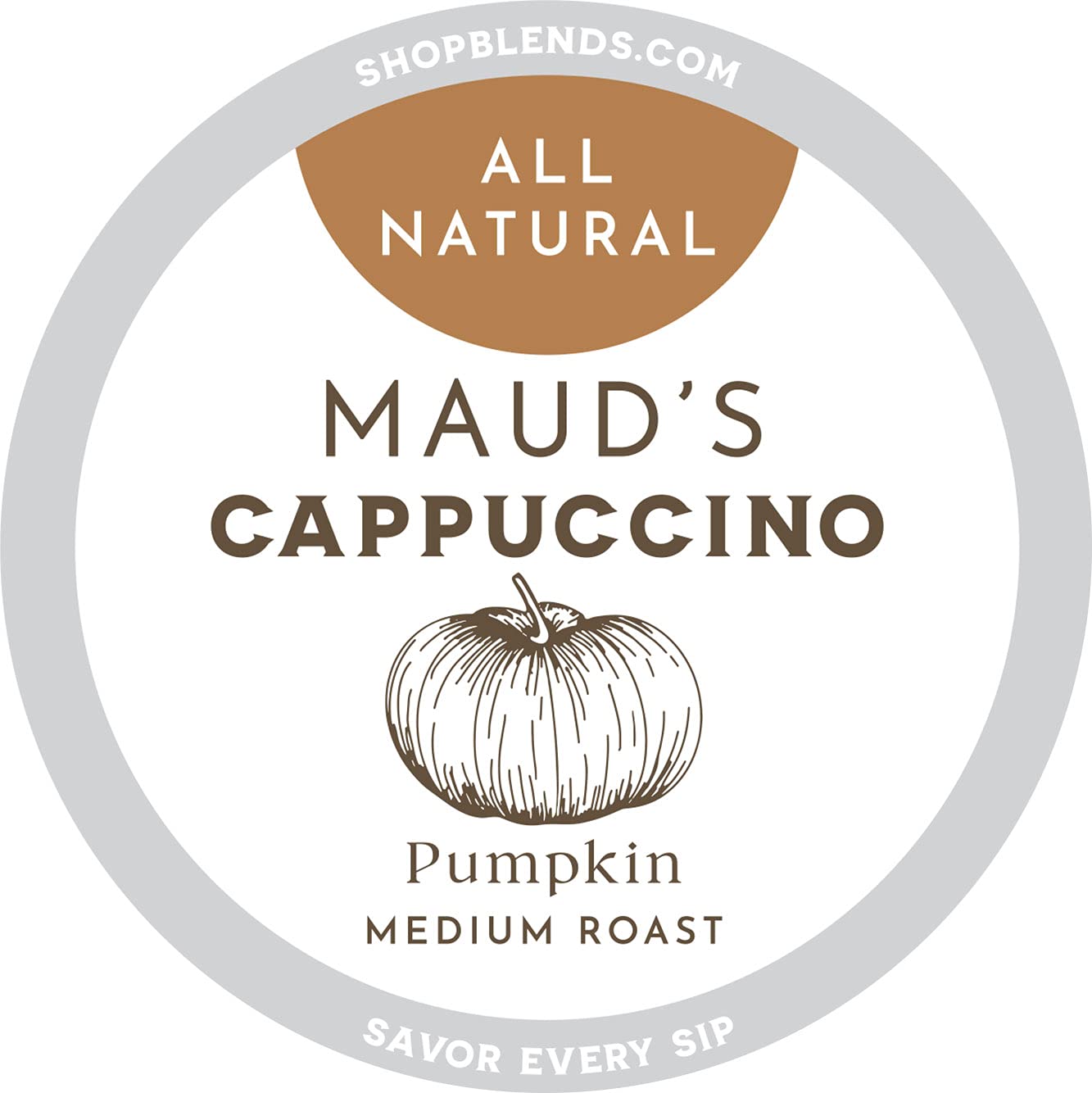 Maud-s Pumpkin Spice Cappuccino Coffee Pods (Medium Roast) 16ct 100% Arabica Coffee