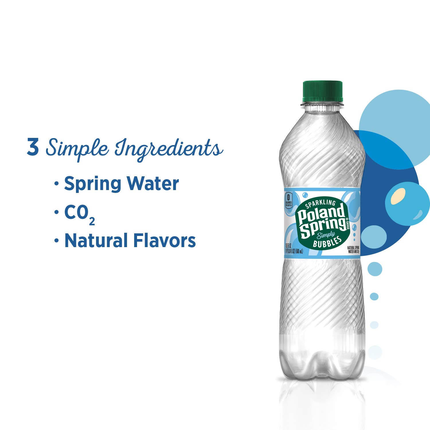 Poland Spring Sparkling Water Simply Bubbles 16.9 oz. Bottles (Pack of 8)