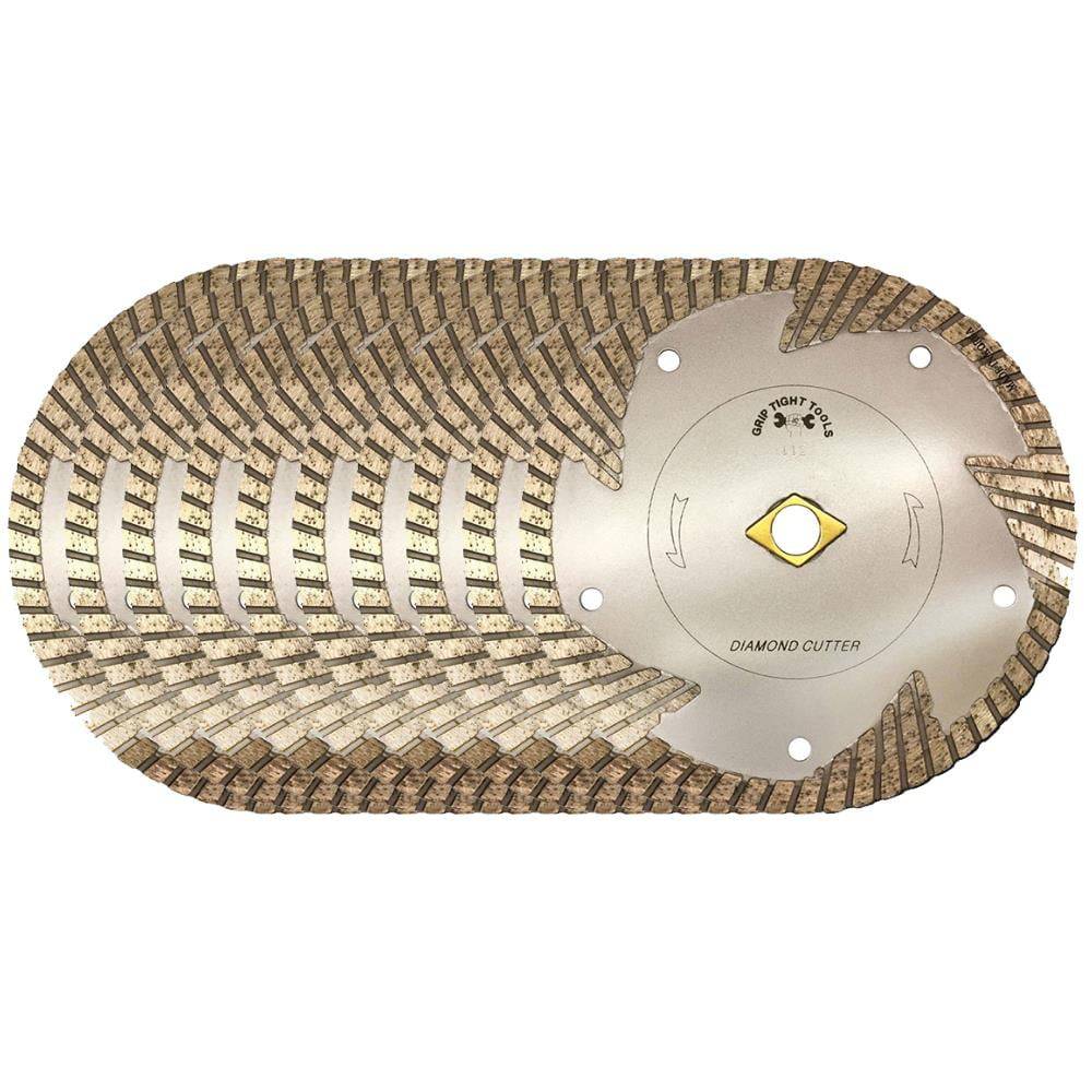 Grip Tight Tools Deep Turbo Cut Premium 7-in Wet/Dry Turbo Rim Diamond Saw Blade