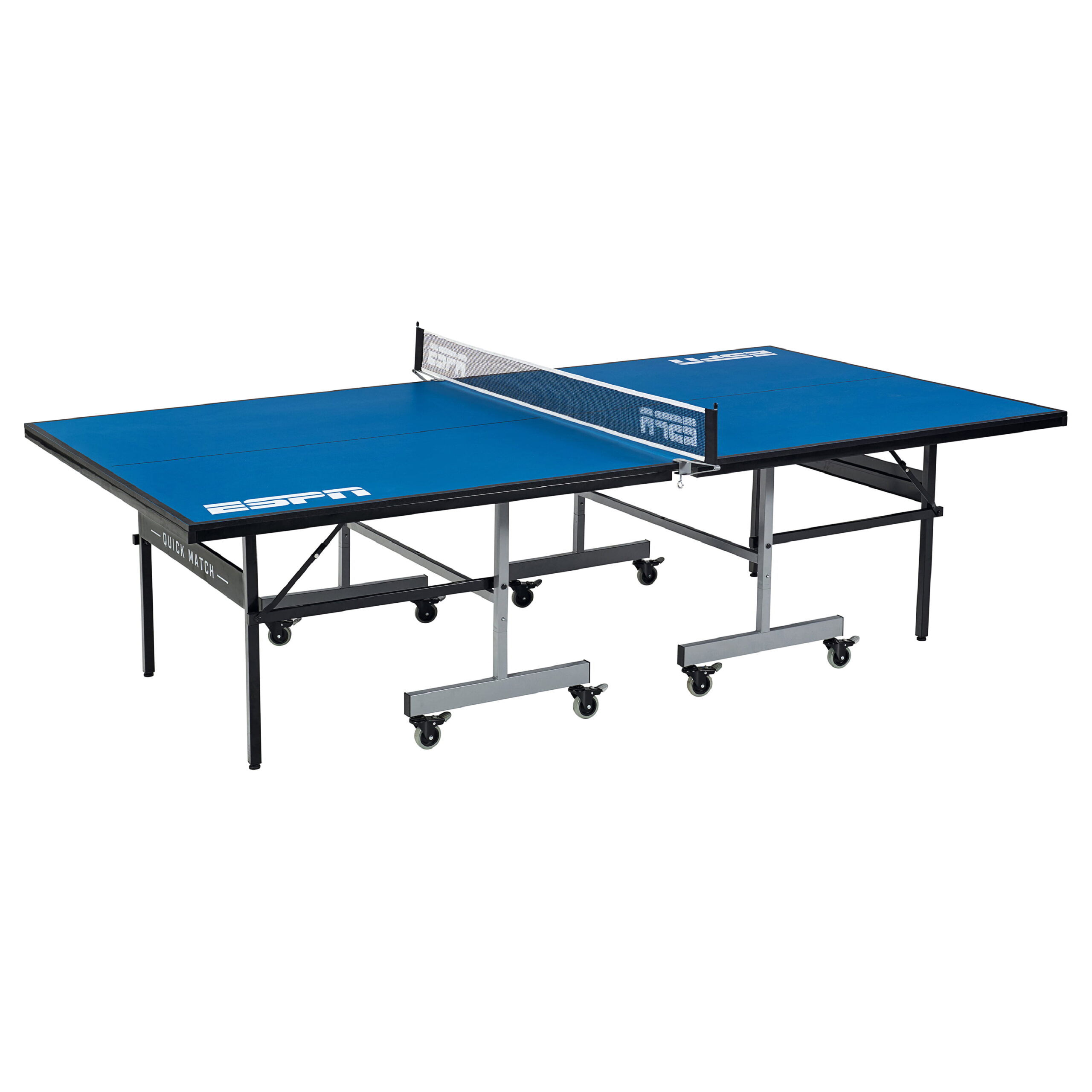 ESPN Official Size 2 Piece 15mm Indoor Quick Match Table Tennis Table. Blue