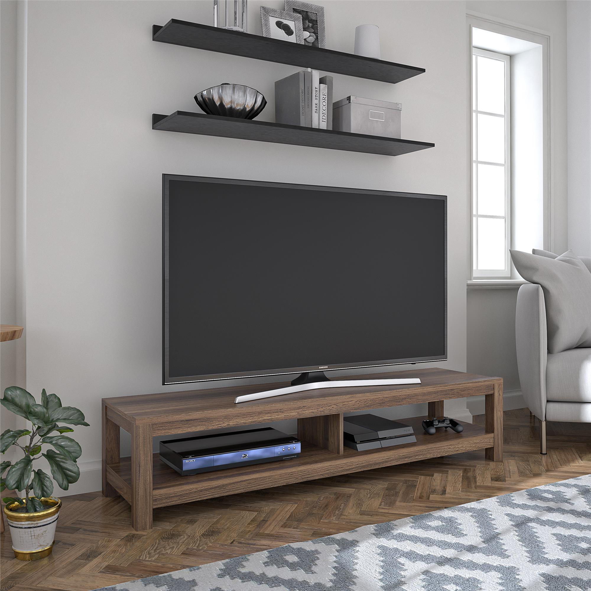 Mainstays Parsons TV Stand for TVs up to 65″. Walnut