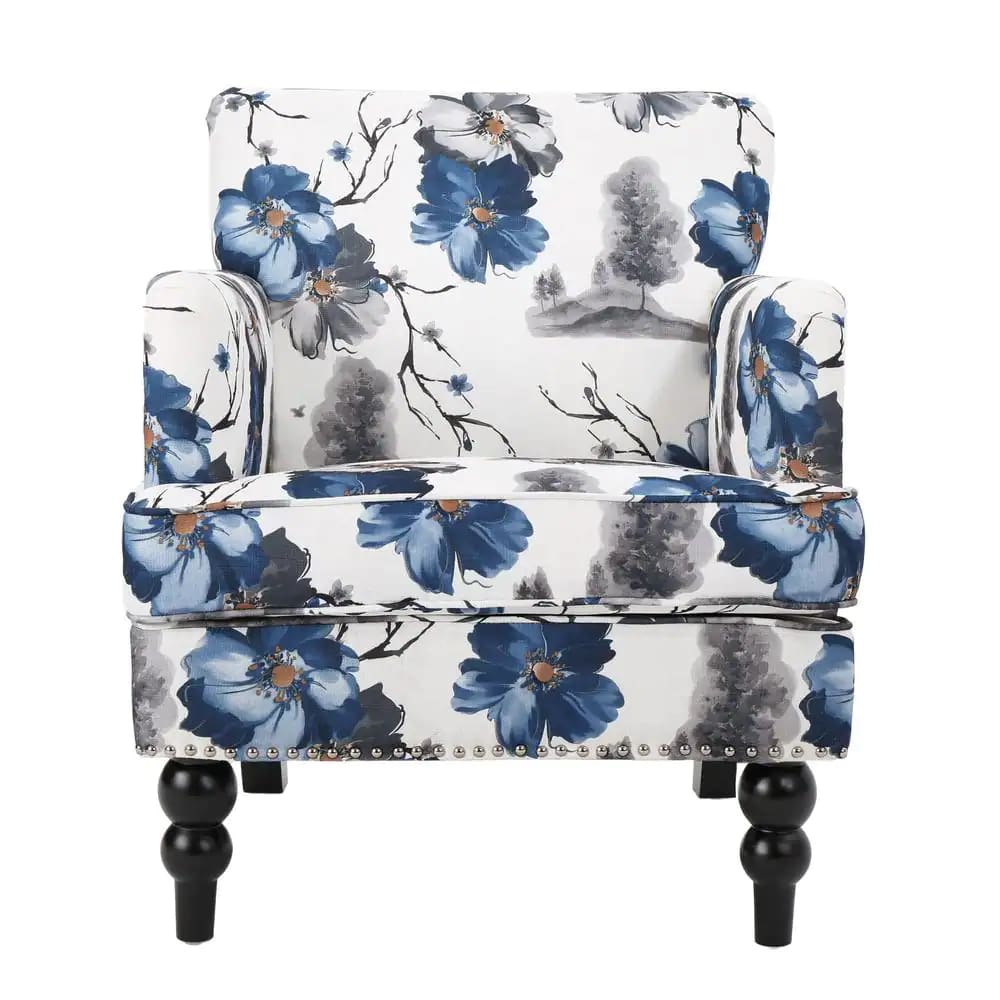 Noble House Rayna Floral Print Fabric Club Chair