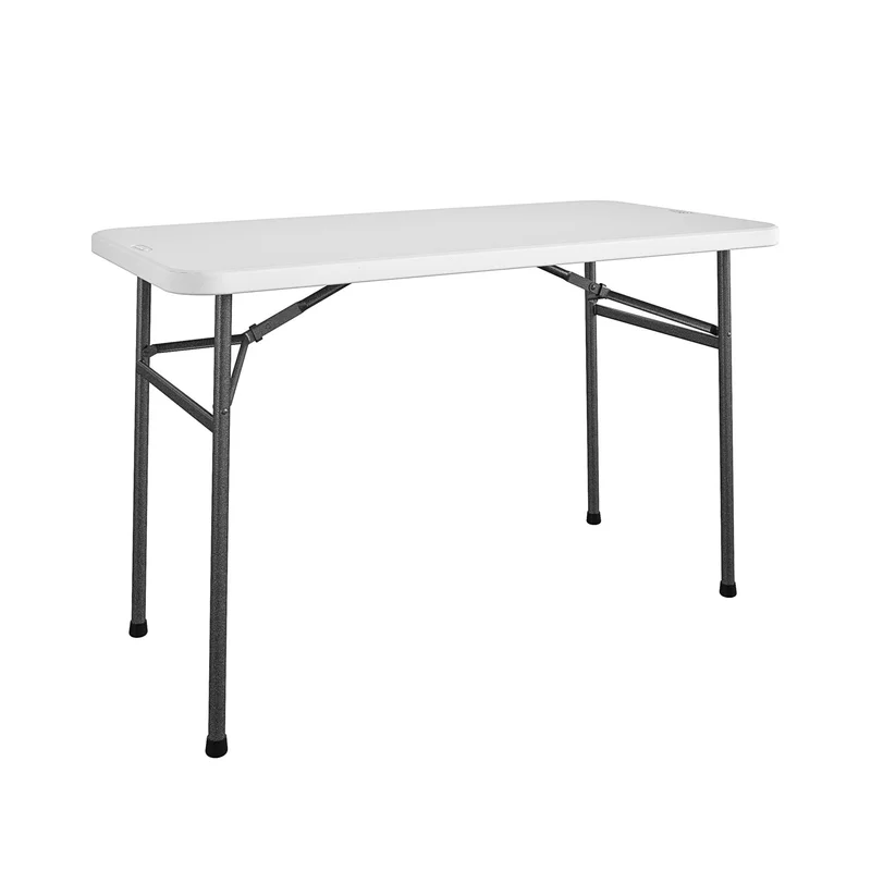 Cosco 14146WSL1E 4 ft. Straight Folding Resin Utility Table. White. Portable Desk. Camping. Tailgating and Crafting Table