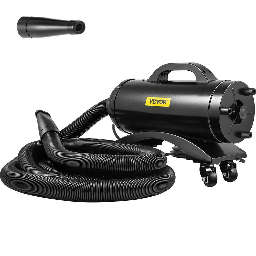 VEVOR WSQCCGJSDJMC8V3T2V1 Car Air Dryer Blower 8HP 320 CFM Car Water Drying Machine 5-20P with Casters 33 ft. Hose & 2 Air Jet Nozzle for Car Wash