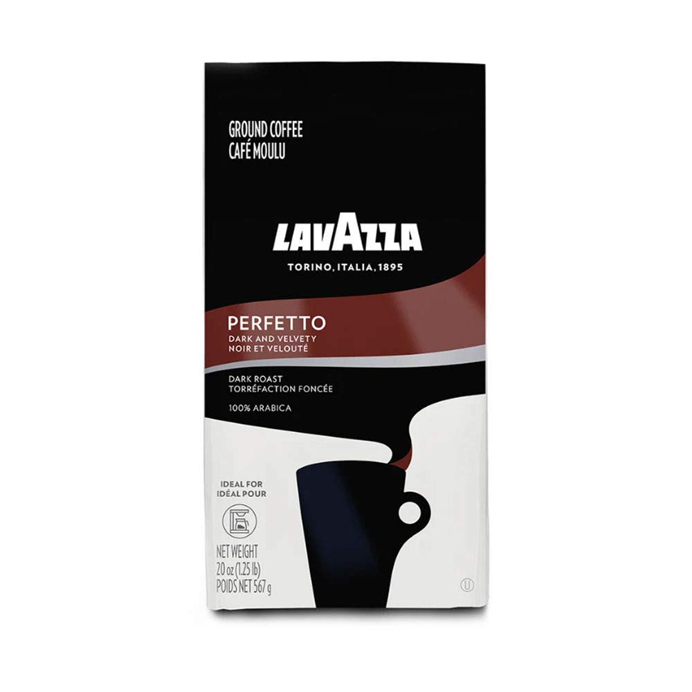 Lavazza Perfetto Ground Coffee Blend 20 Perfetto Ground Dark Roast. Perfetto Ground. Dark Roast. 120 Ounce. (Pack of 6) Authentic Italian. 100% Arabic. Blended And Roated in Italy. Value Pack