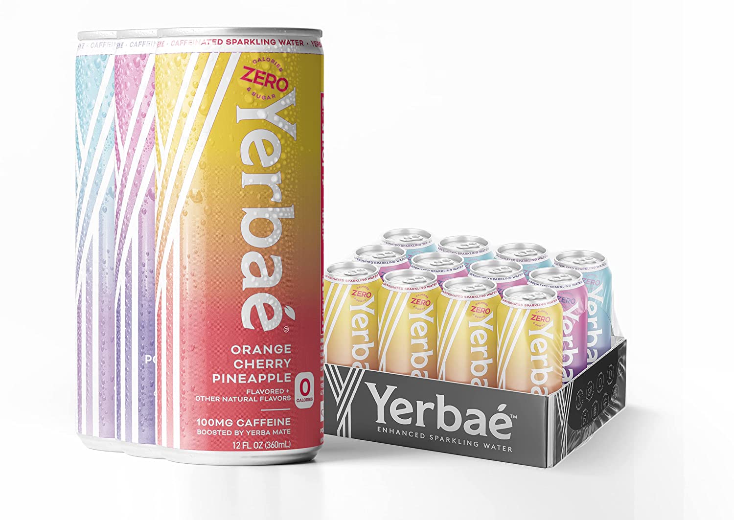 Yerbae Naturally Caffeinated Sparkling Energy Water.  Variety 12 Pack of 12oz Cans