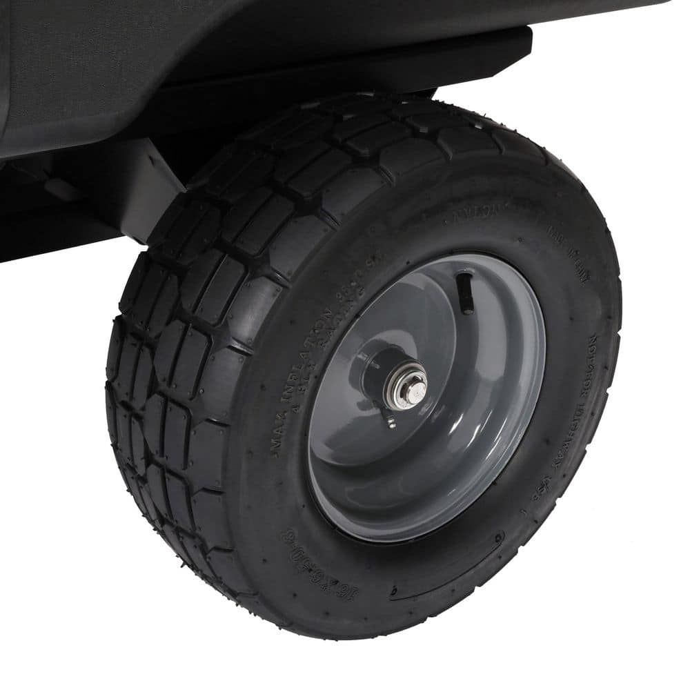 Brinly-Hardy PCT-17BH 850 lb. 17 cu. ft. Tow-Behind Poly Utility Cart with Durable Compression Molded Bed for Lawn Tractors & Zero-Turn Mowers