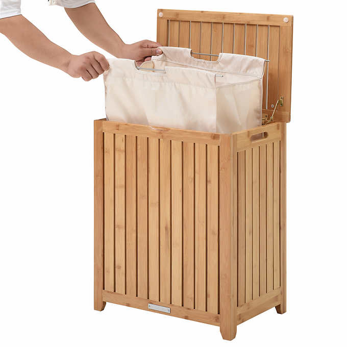 Oceanstar BRH1248 Bamboo Laundry Hamper. Brown