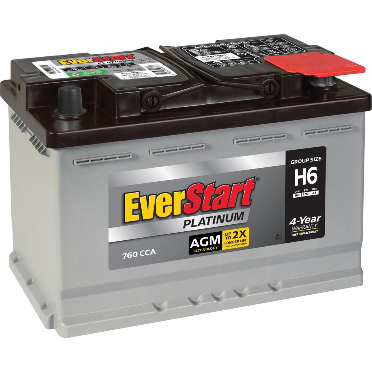 EverStart Platinum BOXED AGM Battery. Group Size H6 12V. 760CCA