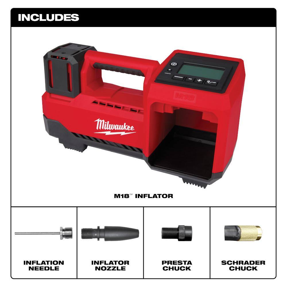 Milwaukee 2848-20 M18 18-Volt Lithium-Ion Cordless Inflator (Tool-Only)