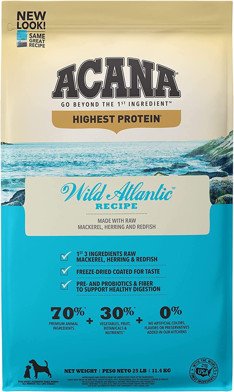 ACANA Red Meat Recipe. Grain-free Dry Dog Food. 25 lb