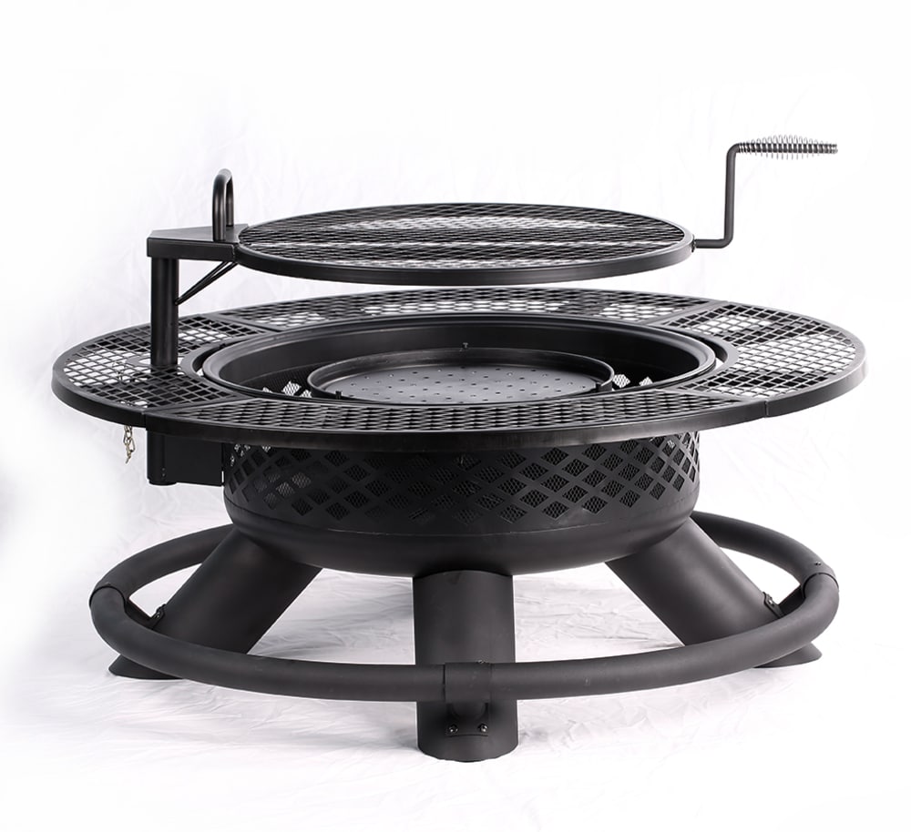 Big Horn SRFP96 47.24-in W Black Steel Wood-Burning Fire Pit
