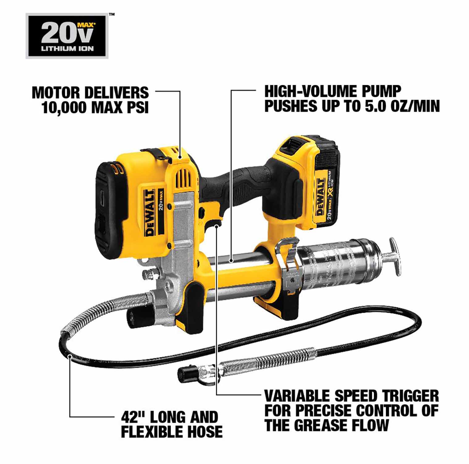 DEWALT 20-volt Max Air Grease Gun Battery Included