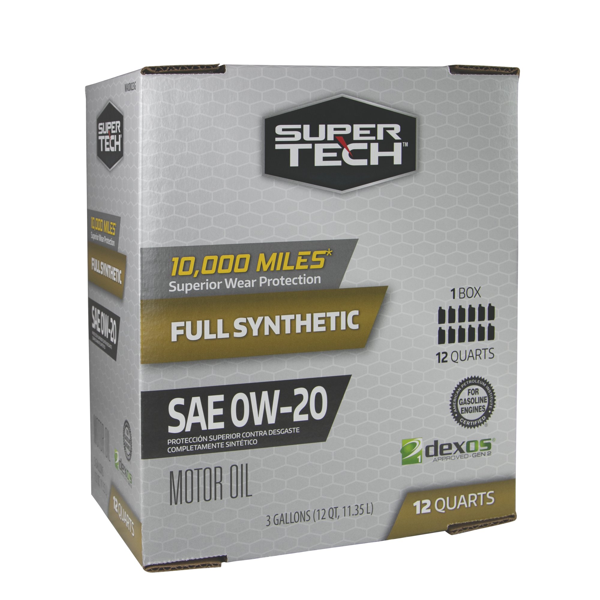 Super Tech Full Synthetic SAE 0W-20 Motor Oil. 12 Quarts