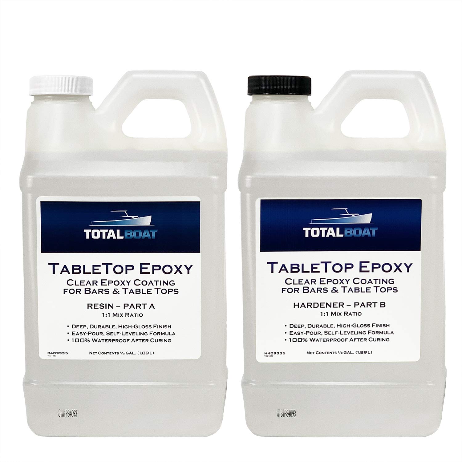 TotalBoat Table Top Epoxy Resin 1 Gallon Kit - Crystal Clear Coating and Casting Resin for Bar Tops. Table Tops. Wood. Concrete. Epoxy Art & Craft