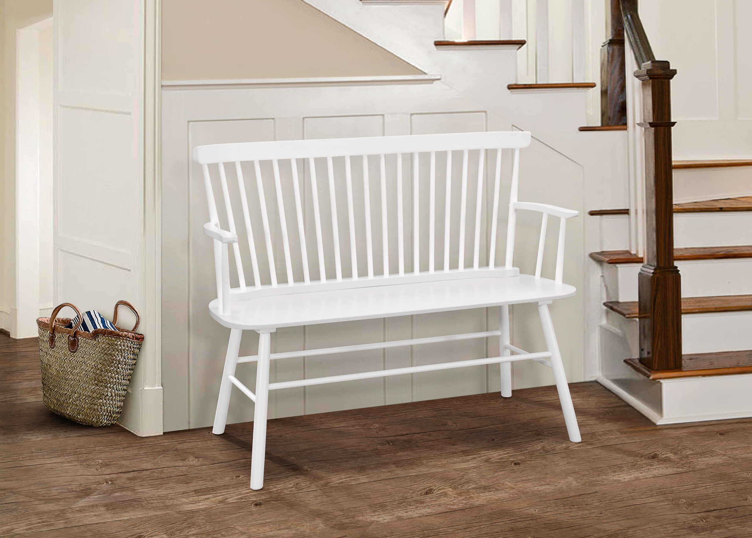 Crown Mark Jerimiah Back Support Bench. White