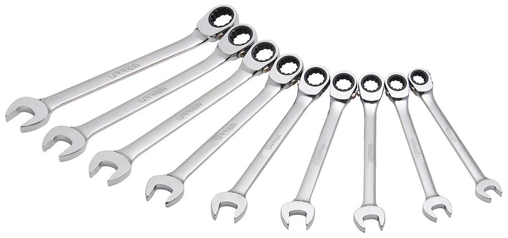 URREA 9-Piece Set Spline Standard (SAE) Ratchet Wrench