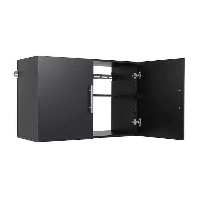 Prepac HangUps 36 in. W x 24 in. H x 16 in. D Upper Storage Cabinet in Black (1-Piece )