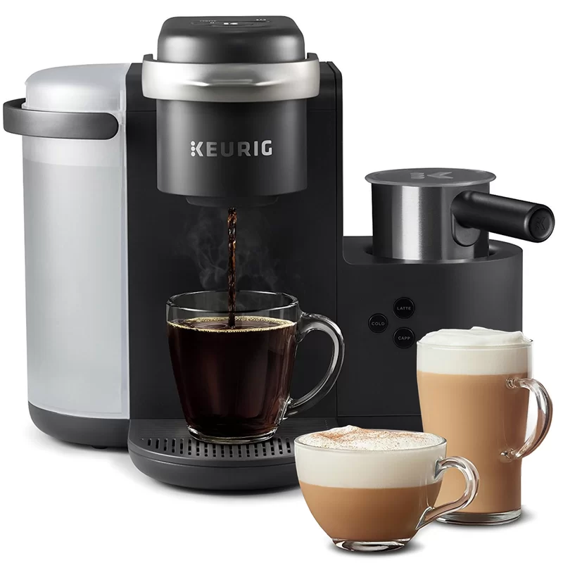 Keurig K-Cafe Single-Serve K-Cup Coffee Maker. Latte Maker and Cappuccino Maker. Comes with Dishwasher Safe Milk Frother. Coffee Shot Capability. Compatible With all Keurig K-Cup Pods. Dark Charcoal