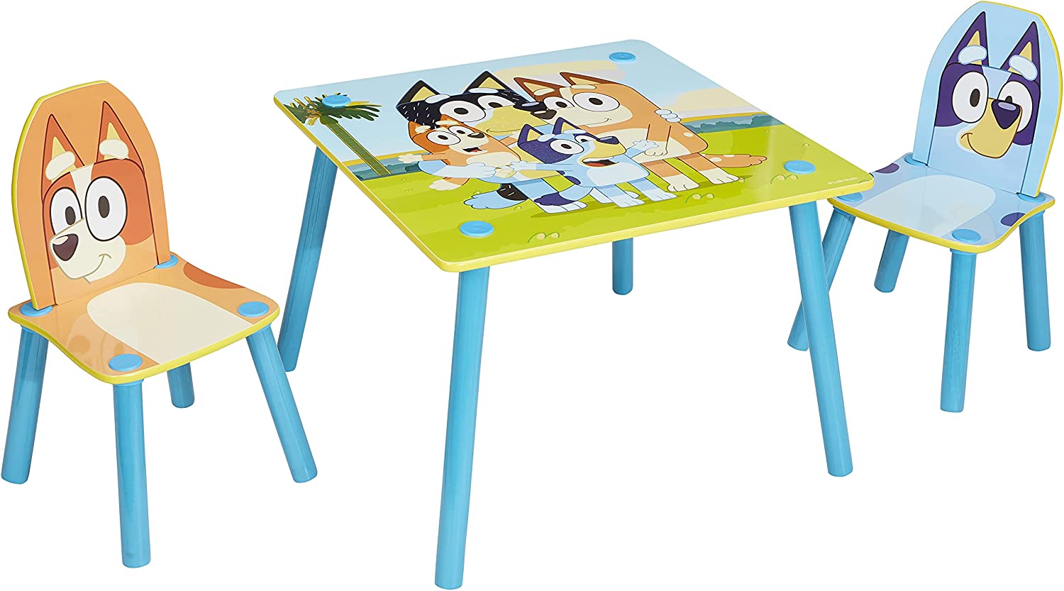 Bluey Furniture - Includes Table and 2 Chairs - Perfect for Arts & Crafts. Multi Color