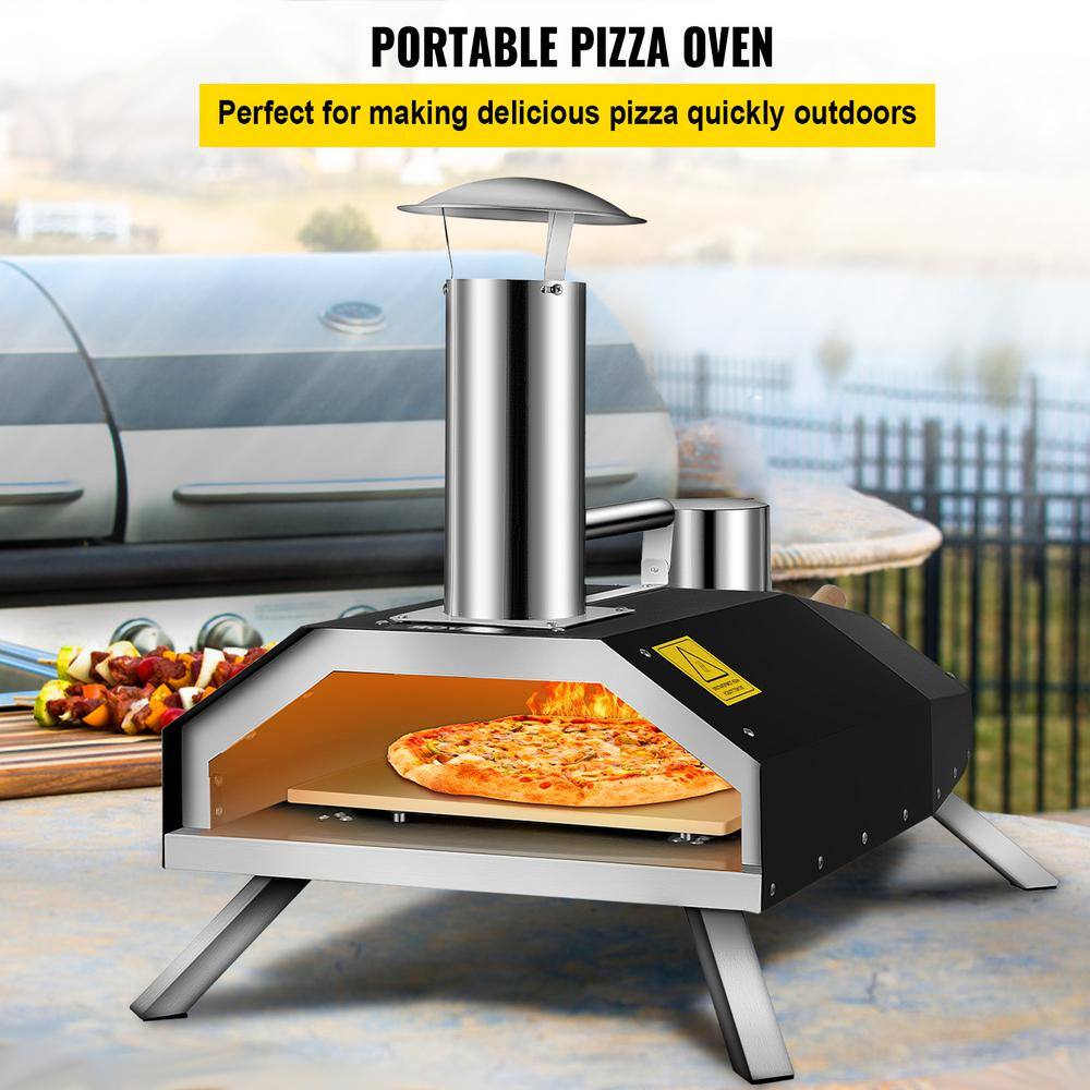 VEVOR BXSPSLXXJLKSJXQ21V0 Wood Burning Pizza Oven 12 in. Stainless Steel Portable Outdoor Pizza Oven with Complete Accessories for Outdoor Cooking