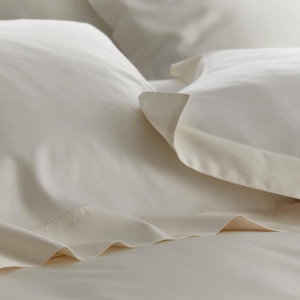 The Company Store  Ivory Solid 300-Thread Count Rayon Made From Bamboo Cotton Sateen Standard Pillowcase (Set of 2) - Ivory