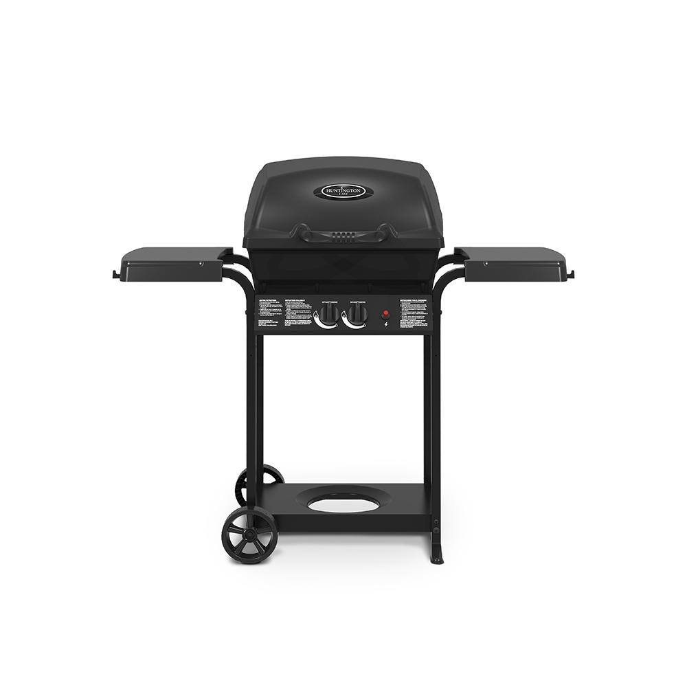 Huntington 24025HNT 2-Burner Cast Aluminum Propane Gas Grill in Black