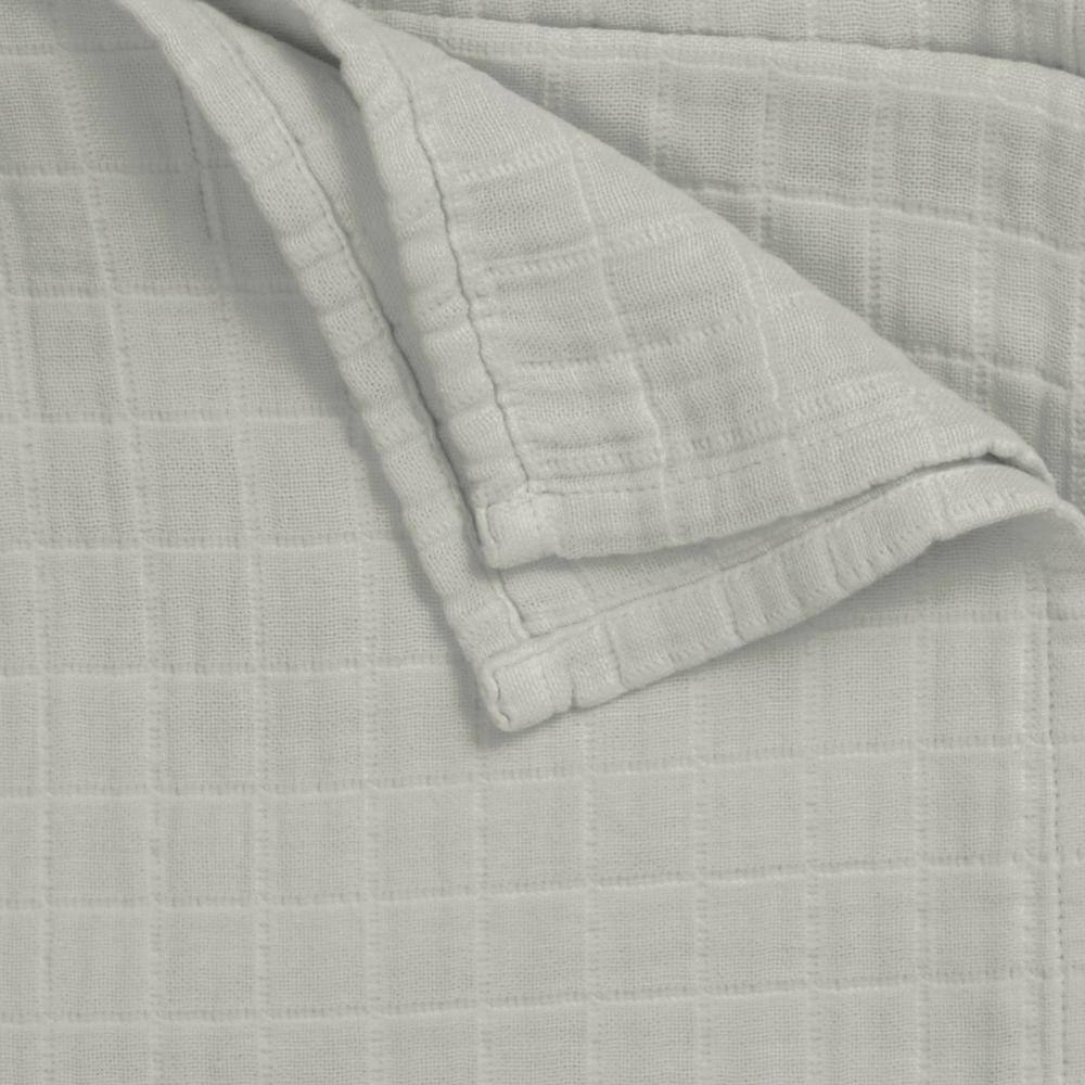 The Company Store  Gossamer Gray Solid Cotton King Woven Blanket - Gray