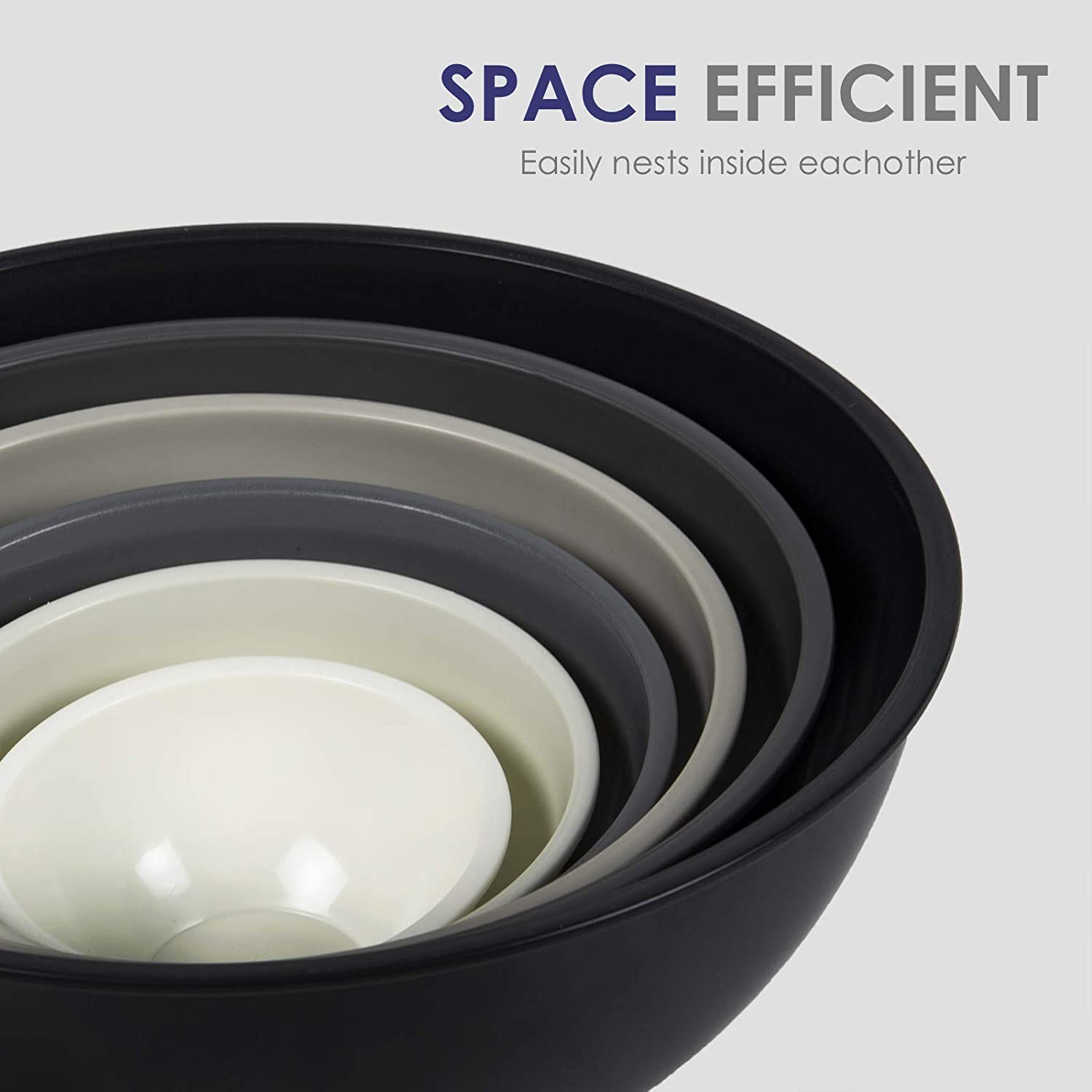 Cook with Color Mixing Bowls with Lids - Bowls Set 12 Piece Plastic Nesting