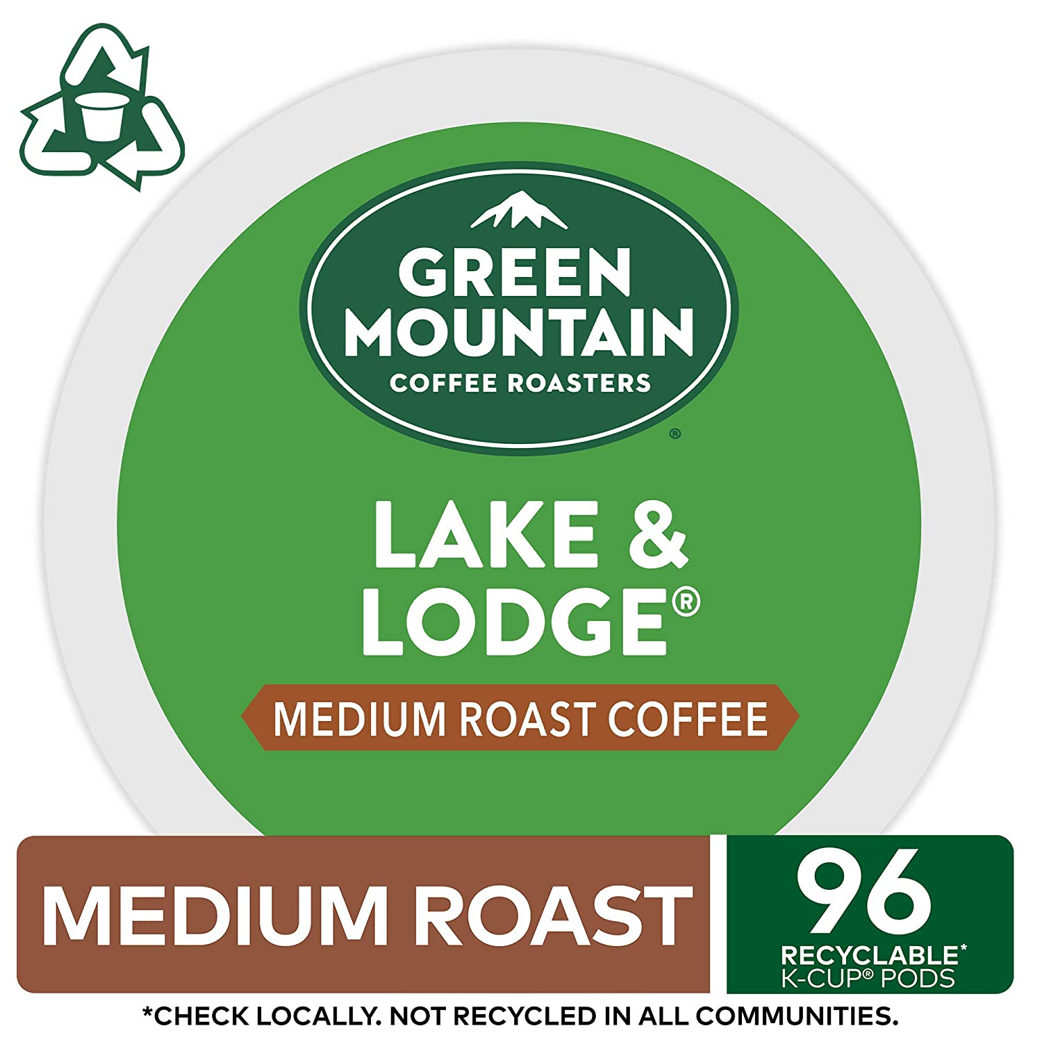 Green Mountain Coffee Roasters Lake & Lodge. Single-Serve Keurig K-Cup Pods. Medium Roast Coffee Pods. 96 Count