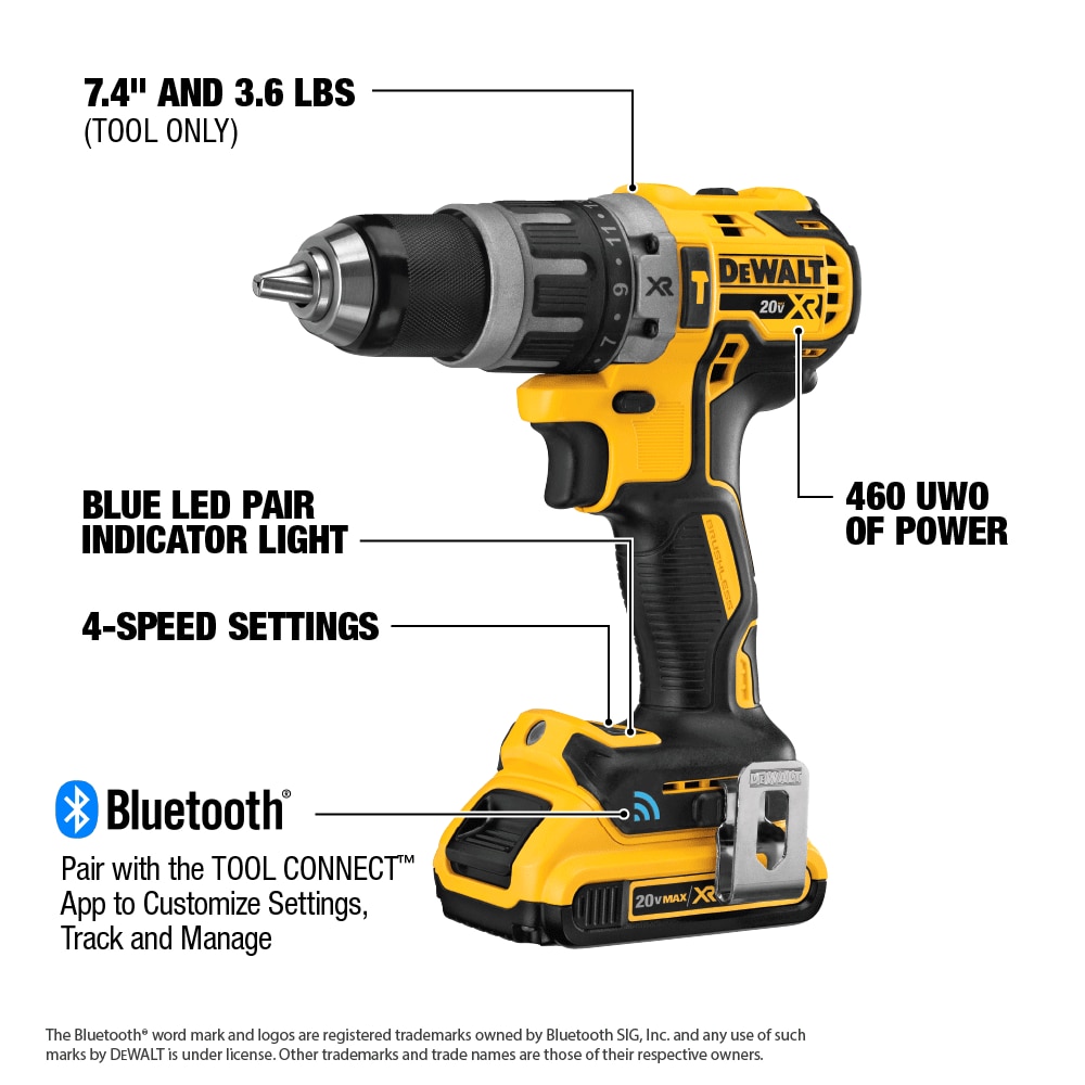 DEWALT XR 1/2-in 20-volt Max-Amp Variable Speed Brushless Cordless Hammer Drill (2-Batteries Included)