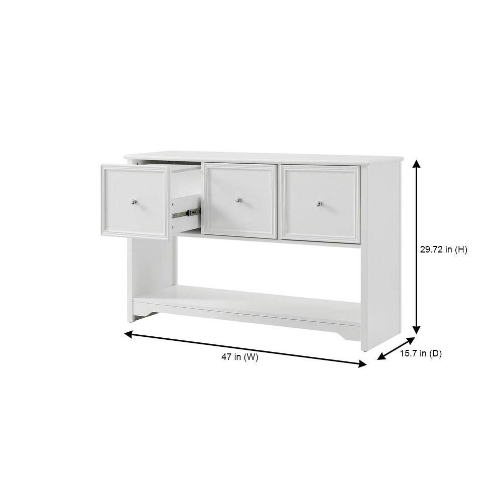 Home Decorators Collection Bradstone 3 Drawer White Lateral File Cabinet - White