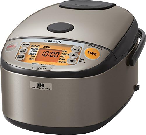 Zojirushi NP-HCC10XH Induction Heating System Rice Cooker and Warmer. 1 L. Stainless Dark Gray
