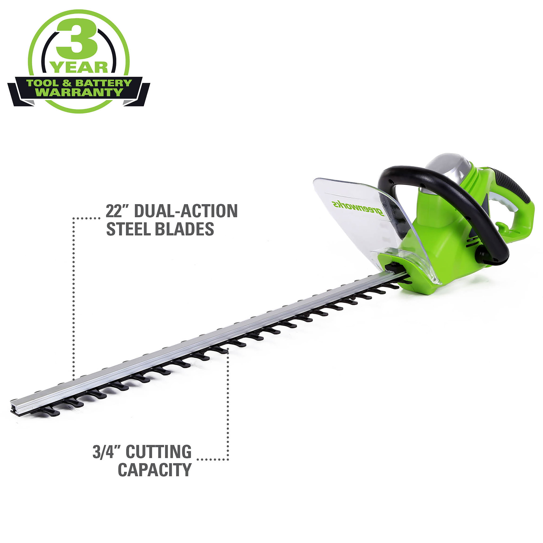 Greenworks 4 Amp 22″ Corded Electric Hedge Trimmer