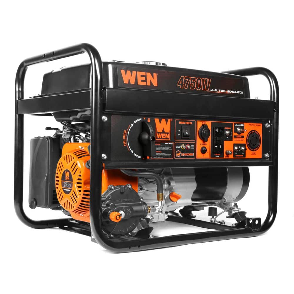 WEN DF472X 4750-Watt 120-Volt/240-Volt Dual Fuel Portable Generator with CO Shutdown Sensor