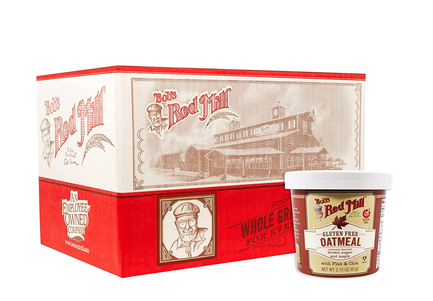 Bob-s Red Mill Gluten Free Oatmeal Cup. Brown Sugar & Maple. 2.15-ounce (Pack of 12)