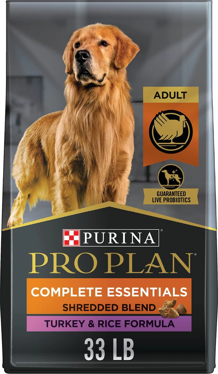 Purina Pro Plan Complete Essentials Shredded Blend Turkey & Rice Formula High Protein Dry Dog Food 33 lb. Bag