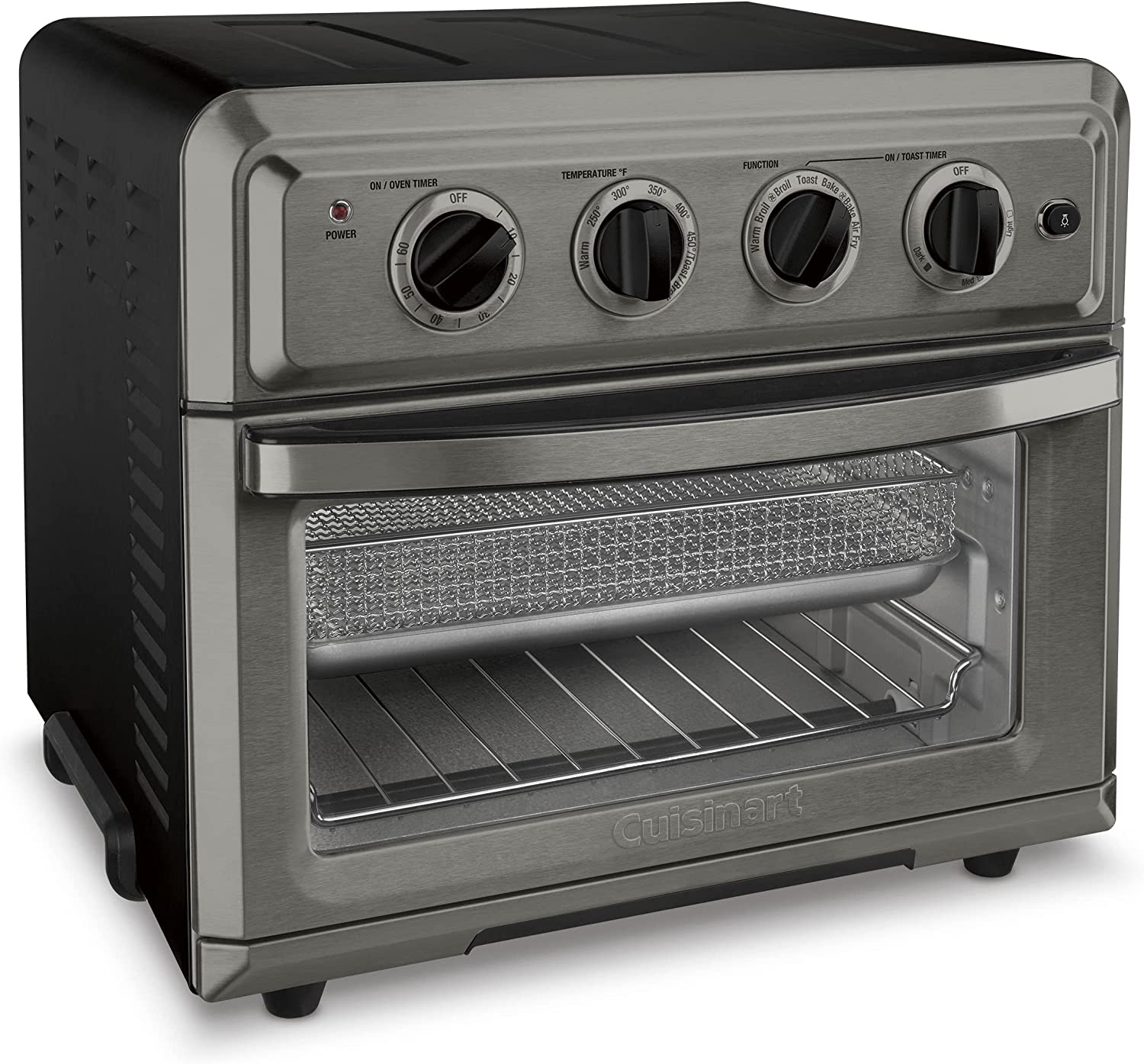 Cuisinart TOA-60BKS Convection Air Fryer Toaster Oven. Premium 1800-Watt Oven with 7-in-1 Functions and Wide Temperature Range. Large Capacity AirFryer with 60-Minute Timer/Auto-Off. Black Stainless