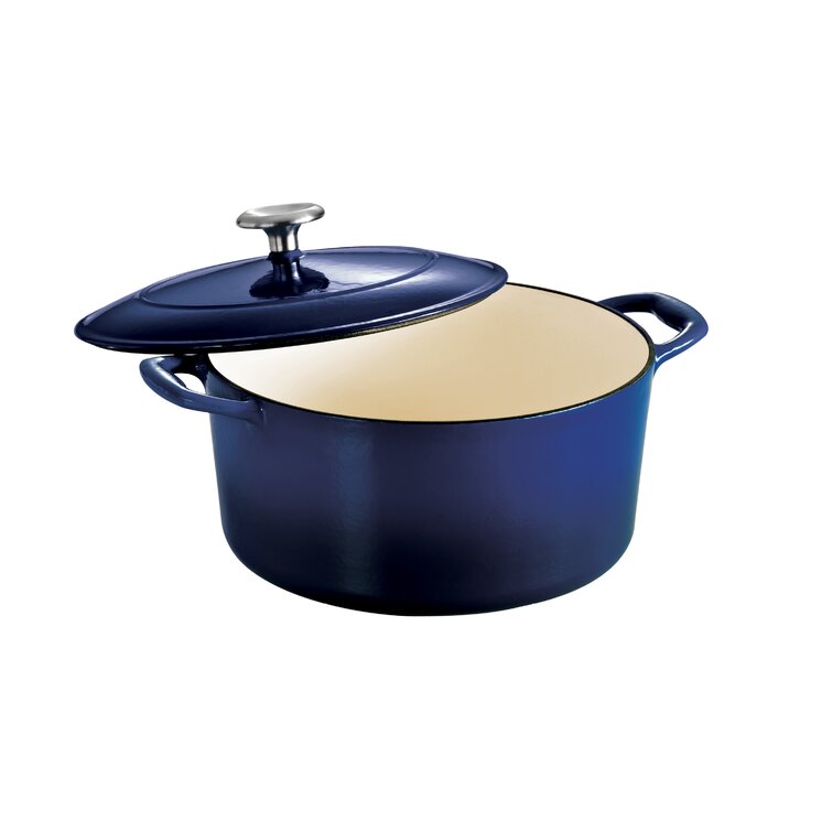Tramontina Gourmet Enameled Cast Iron Enameled Cast Iron Round Dutch Oven - Gradated Cobalt. 5.5qt