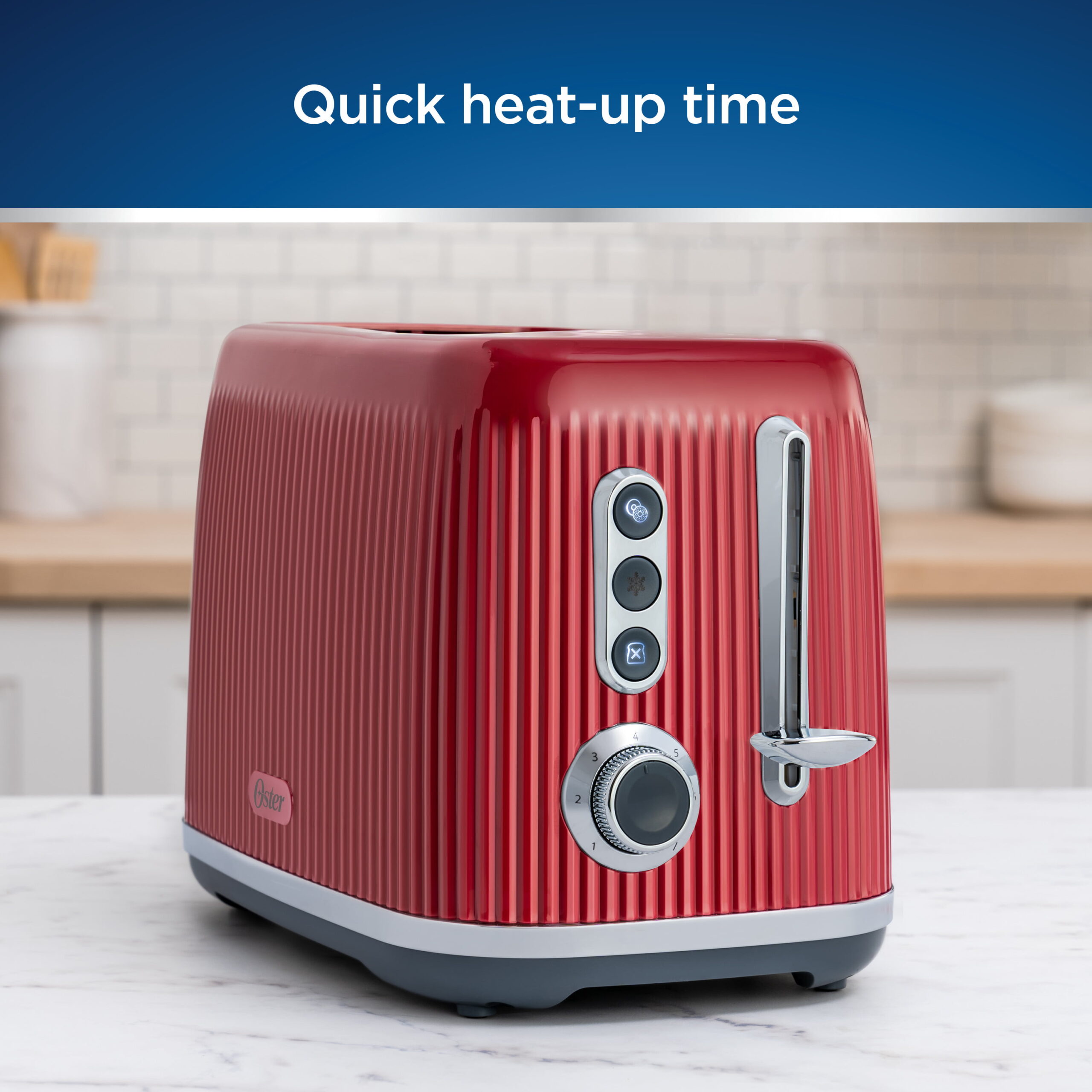 Oster® 2-Slice Toaster with Extra-Wide Slots. Red