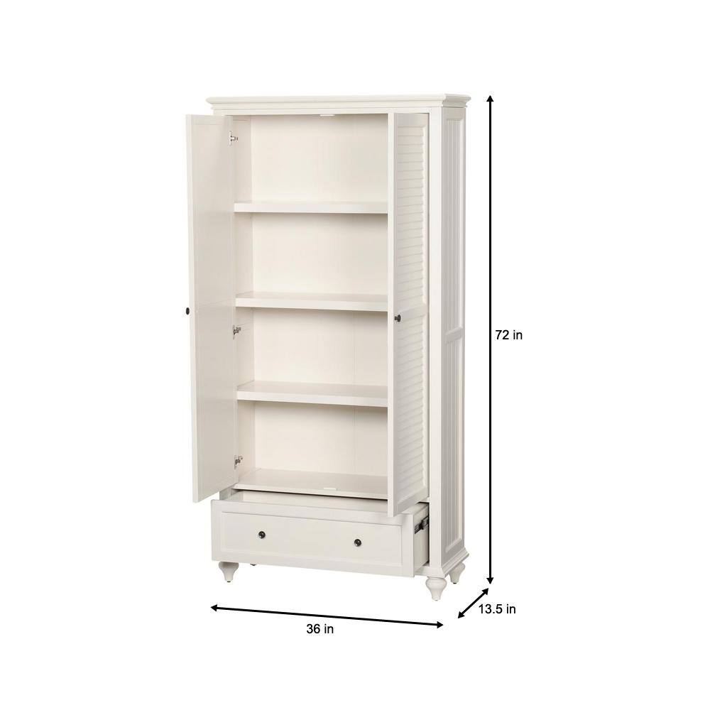 Home Decorators Collection  Hamilton 72 in. Off-White Standard 4-shelf Bookcase with 2-Doors