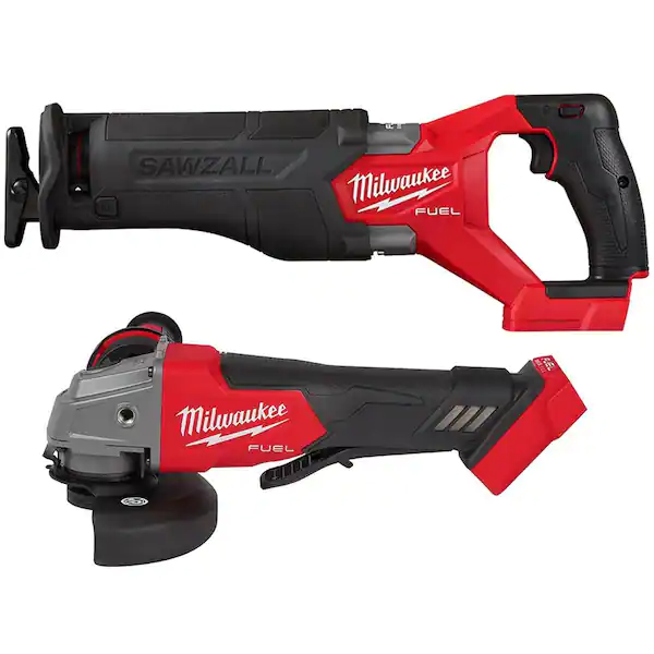 Milwaukee 2821-20-2880-20 M18 FUEL GEN-2 18V Lithium-Ion Brushless Cordless SAWZALL Reciprocating Saw W/M18 FUEL 4-1/2 in. Grinder