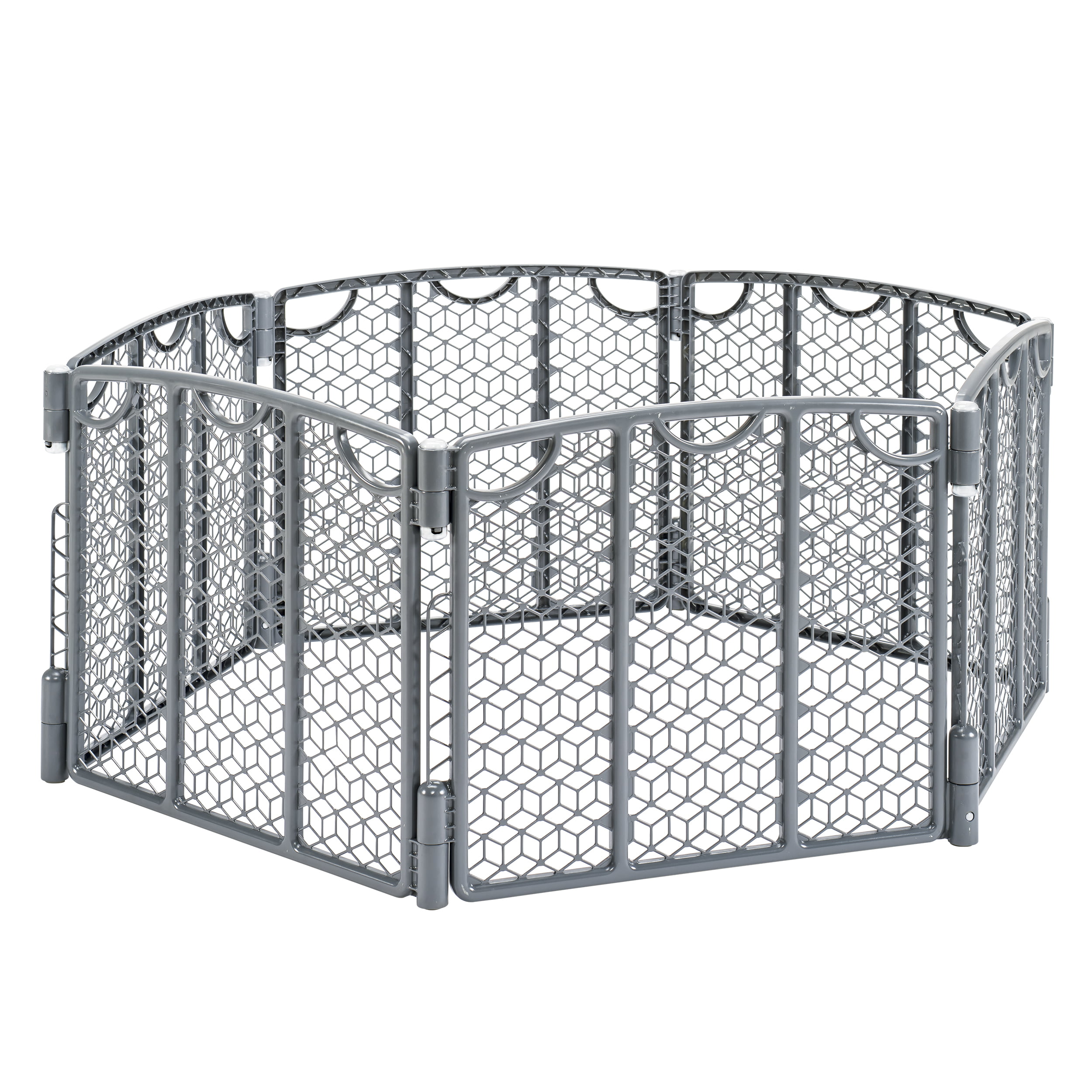 Evenflo Versatile Play Space Adjustable Freestanding Playard. 6-Panels. Cool Gray