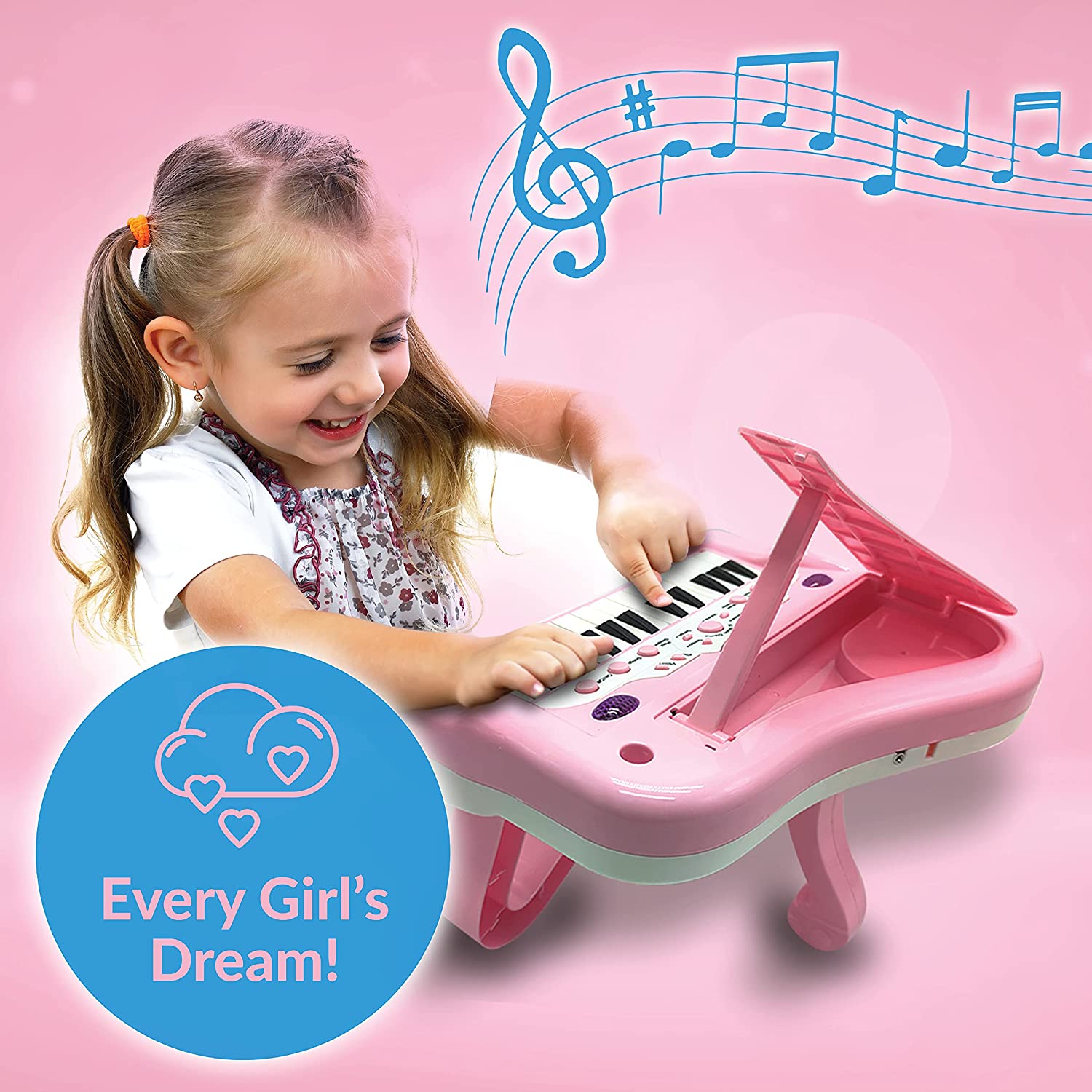 ToyVelt Toy Piano for Toddler Girls. Cute Piano for Kids
