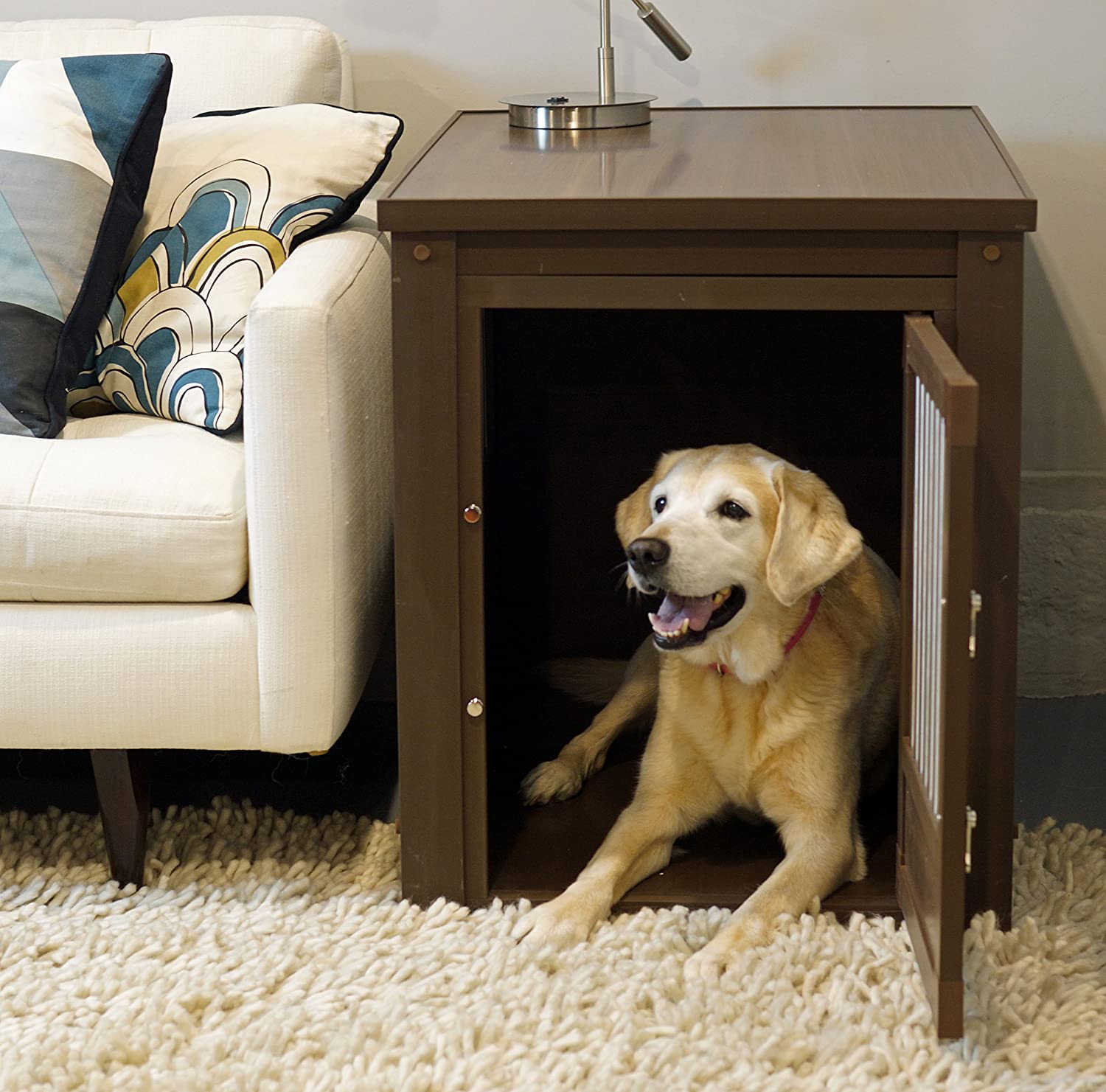 New Age Pet ecoFLEX Pet Crate End Table. Large. Russet