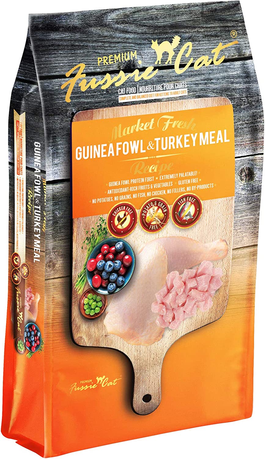 Fussie Cat Market Fresh Guinea Fowl & Turkey Meal Recipe Grain-Free Dry Cat Food 10 Pound (Pack of 1)