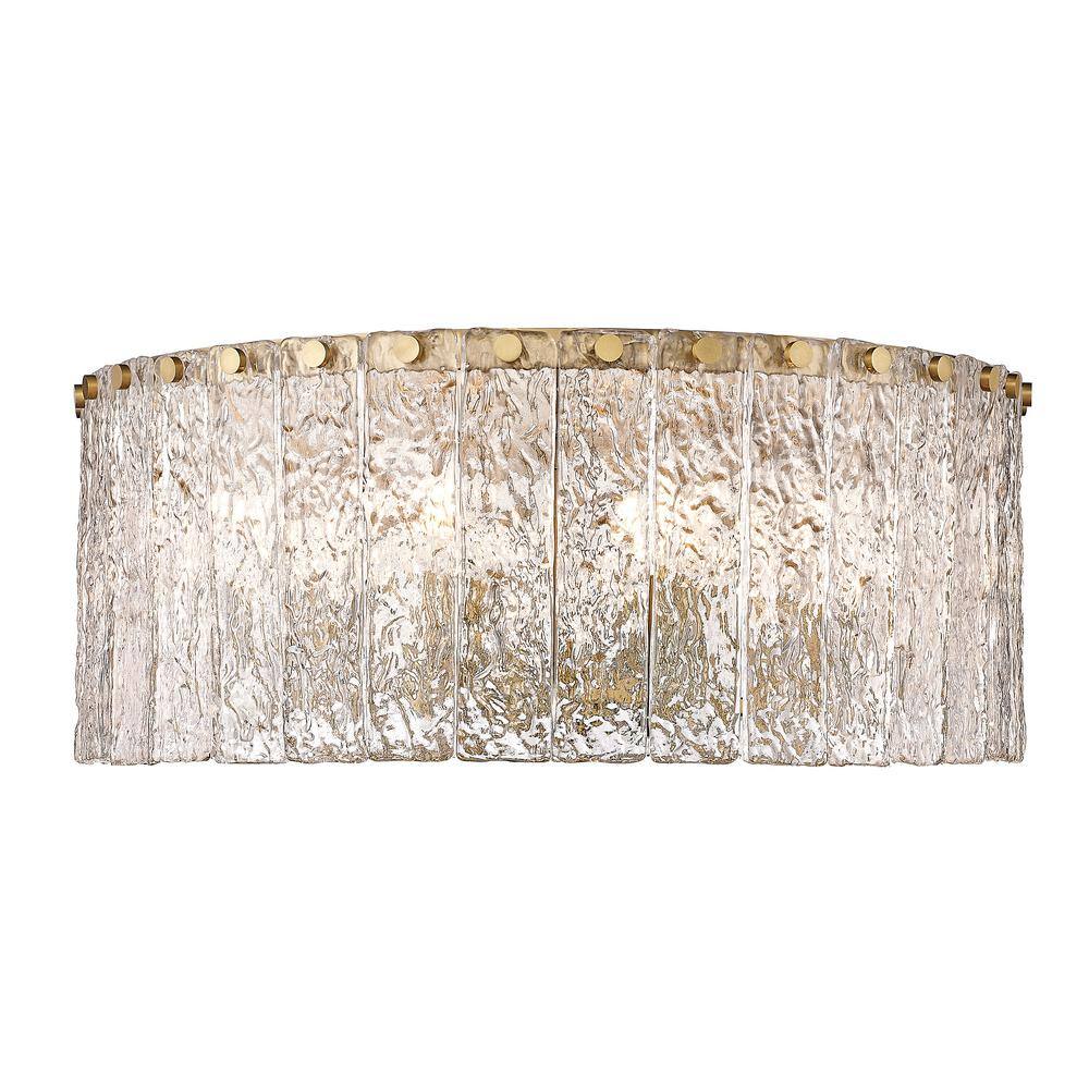 Unbranded  Glacier 20.75 in. 8-Light Modern Gold Flush Mount