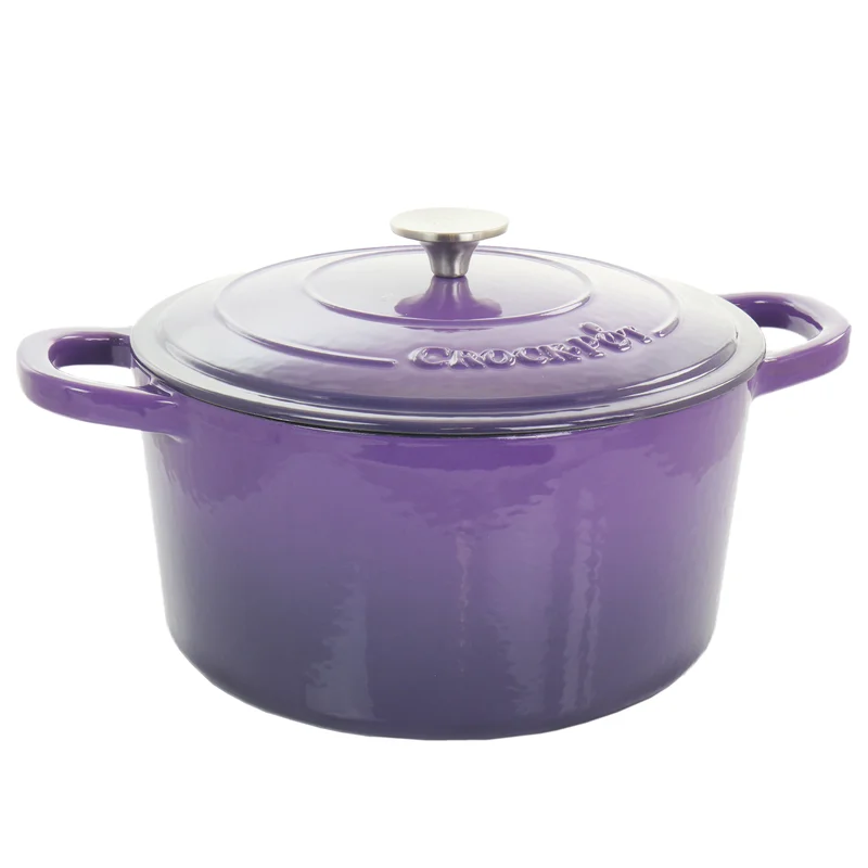 Crock-Pot 128605.02 Artisan Round Enameled Cast Iron Dutch Oven. 5-Quart. Blue