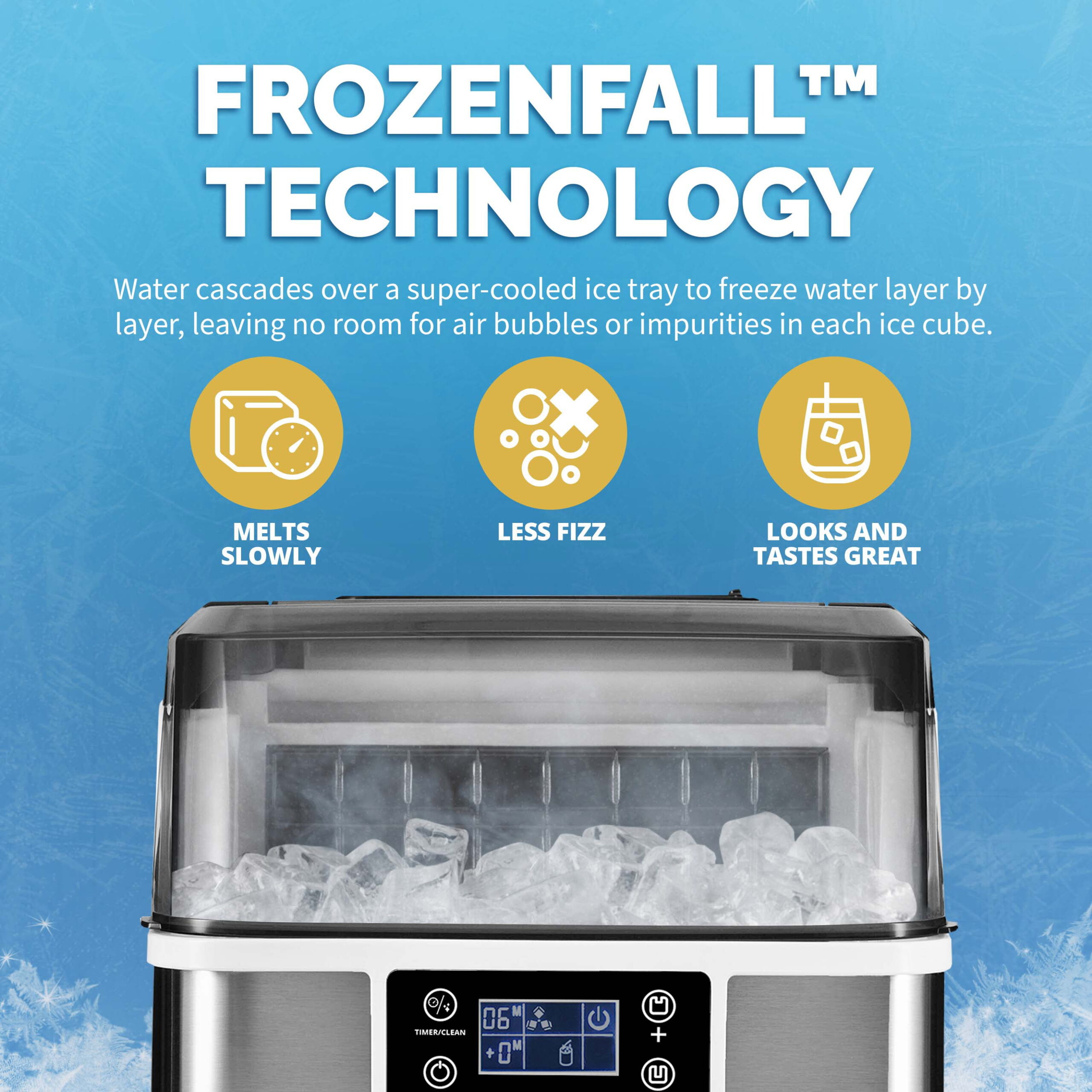 Newair Countertop Clear Ice Maker. 45 lbs. in Stainless Steel - NIM045SS00