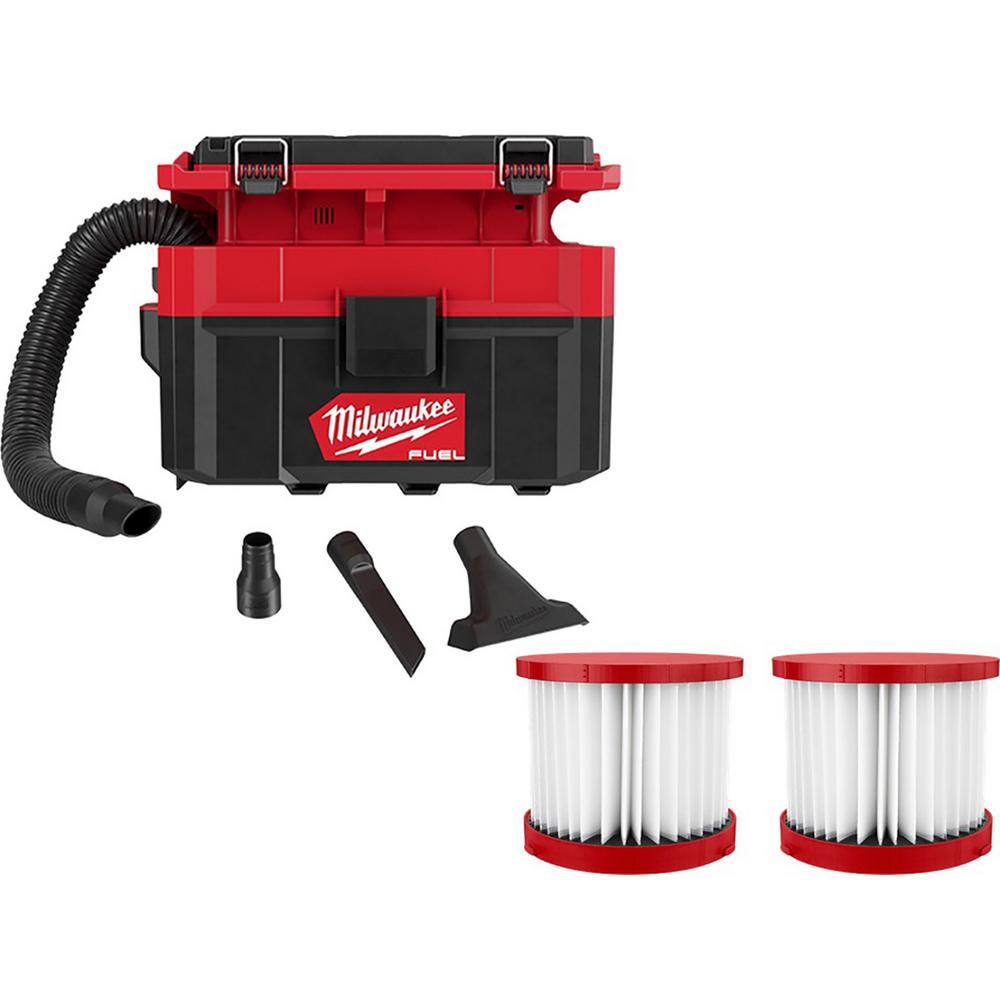 Milwaukee 0970-20-49-90-1900BF M18 FUEL PACKOUT 18-Volt Lithium-Ion Cordless 2.5 Gal. Wet/Dry Vacuum with 2 Extra Filters
